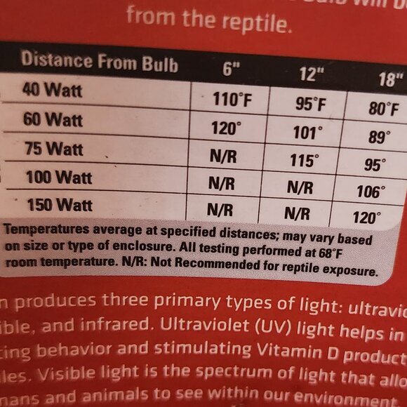 Fluker's 75W Incandescent Reptile Lighting Basking Bulb 120V 12"-18" Distance - Picture 9 of 16